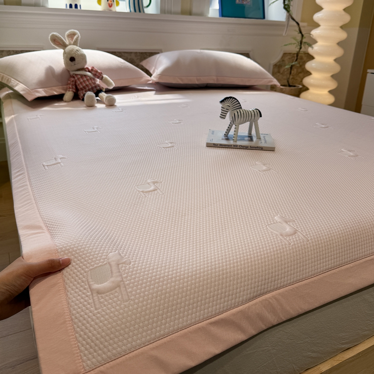 91家纺网 家纺一手货源 找家纺 GUJARY古家丽 2026新款A类云柔凉感豆豆席五花席 小福马粉