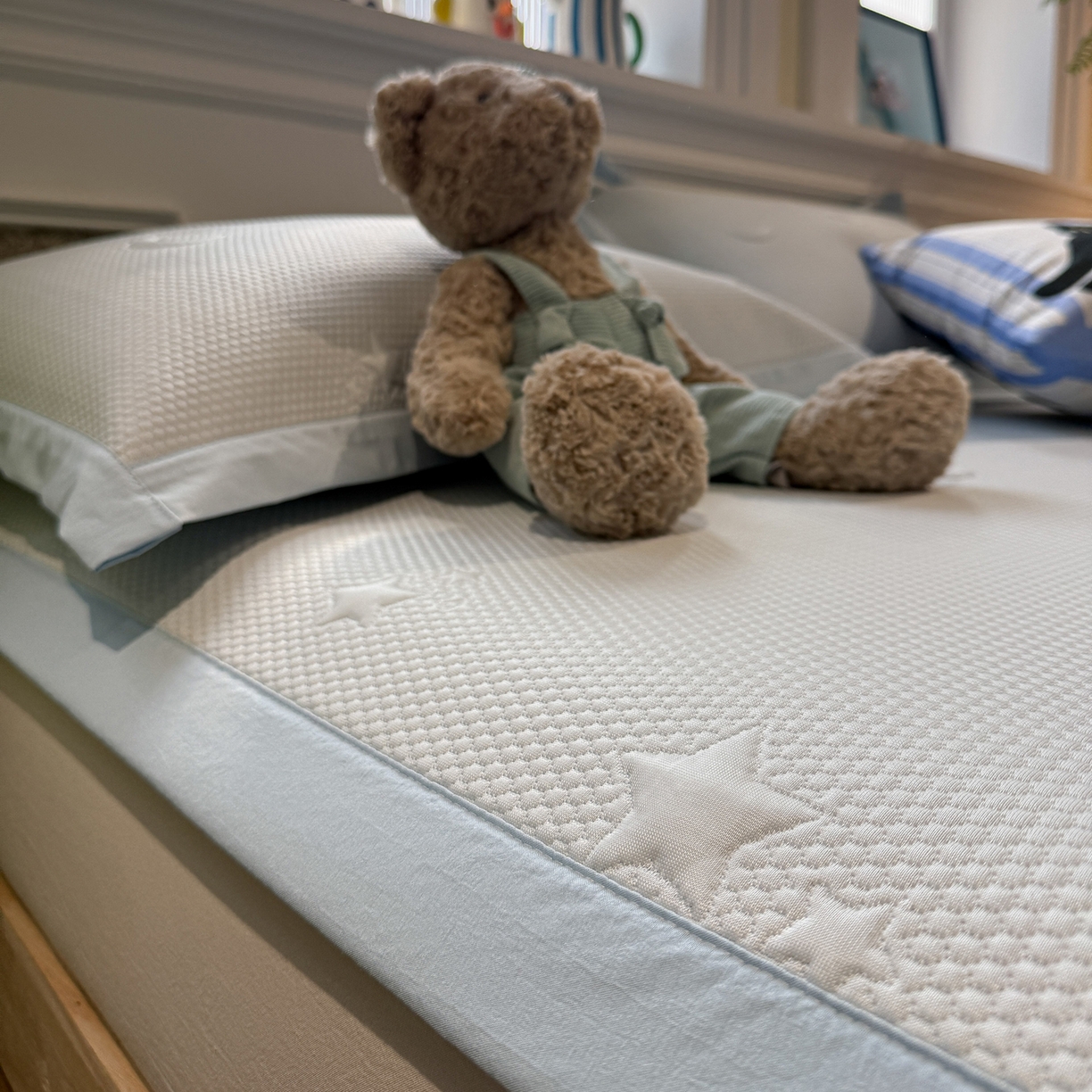 91家纺网 家纺一手货源 找家纺 GUJARY古家丽 2026新款A类云柔凉感豆豆席五花席 星月蓝