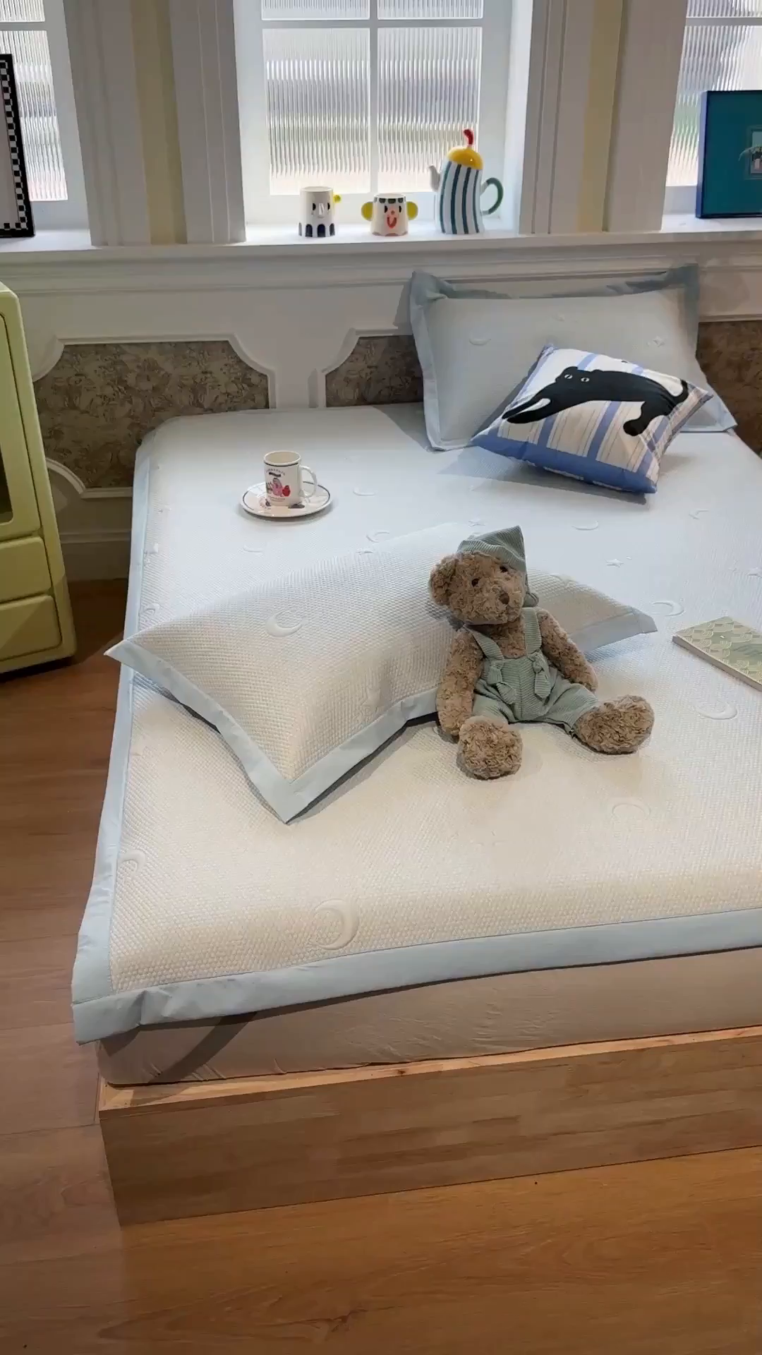 91家纺网 家纺一手货源 找家纺 GUJARY古家丽 2026新款A类云柔凉感豆豆席五花席 星月蓝