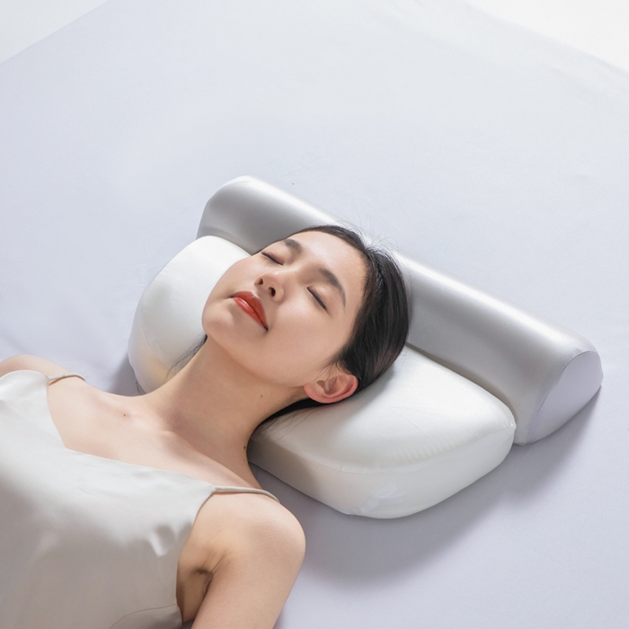 91家纺网 家纺一手货源 找家纺 七夜居 2026新款牵引枕记忆枕芯凉感零压深睡按摩枕芯枕头 牵引枕-灰白