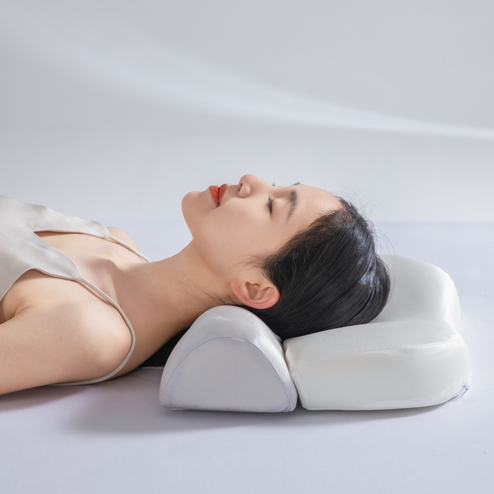 91家纺网 家纺一手货源 找家纺 七夜居 2026新款牵引枕记忆枕芯凉感零压深睡按摩枕芯枕头 牵引枕-灰白