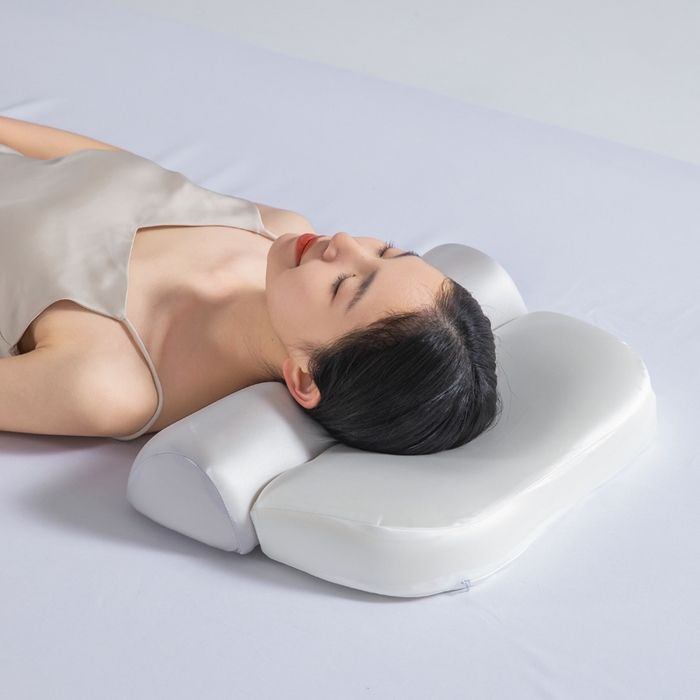 91家纺网 家纺一手货源 找家纺 七夜居 2026新款牵引枕记忆枕芯凉感零压深睡按摩枕芯枕头 牵引枕-灰白