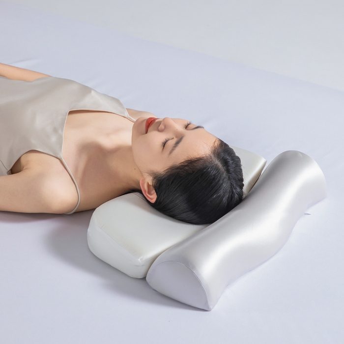 91家纺网 家纺一手货源 找家纺 七夜居 2026新款牵引枕记忆枕芯凉感零压深睡按摩枕芯枕头 牵引枕-灰白