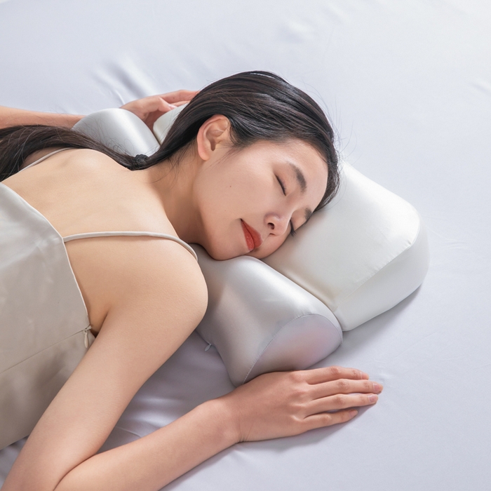 91家纺网 家纺一手货源 找家纺 七夜居 2026新款牵引枕记忆枕芯凉感零压深睡按摩枕芯枕头 牵引枕-灰白