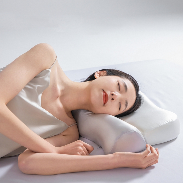 91家纺网 家纺一手货源 找家纺 七夜居 2026新款牵引枕记忆枕芯凉感零压深睡按摩枕芯枕头 牵引枕-灰白