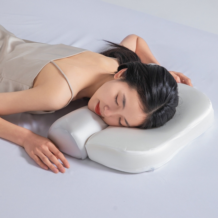 91家纺网 家纺一手货源 找家纺 七夜居 2026新款牵引枕记忆枕芯凉感零压深睡按摩枕芯枕头 牵引枕-灰白