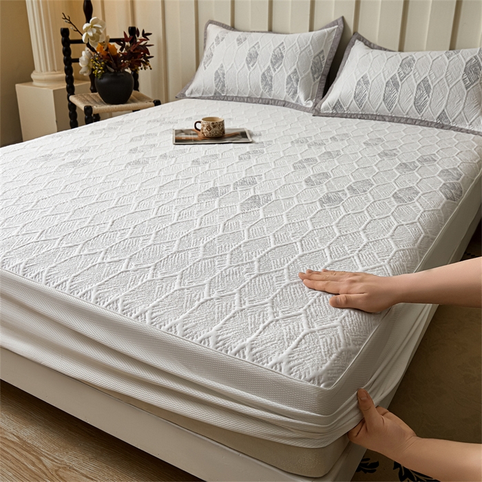 91家纺网 家纺一手货源 找家纺 （总）慕木家纺 2026新款高端三明治硅胶复合PE100%乙纶提花冰豆豆凉席空调席韩版INS系列（提供买家秀）