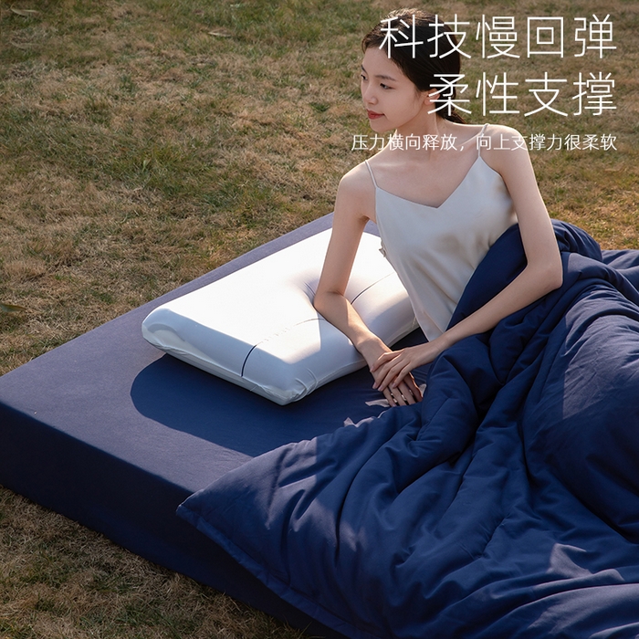 91家纺网 家纺一手货源 找家纺 （总）七夜居 2026新款2代双芯蓝白双拼记忆棉零压护颈椎枕芯枕头【模具款】