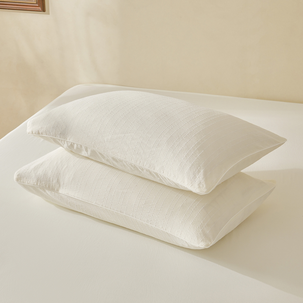 91家纺网 家纺一手货源 找家纺 晓时候 2026新款色织水洗棉麻100%新疆棉花被夏被全棉被子夏凉被空调被 珍珠白