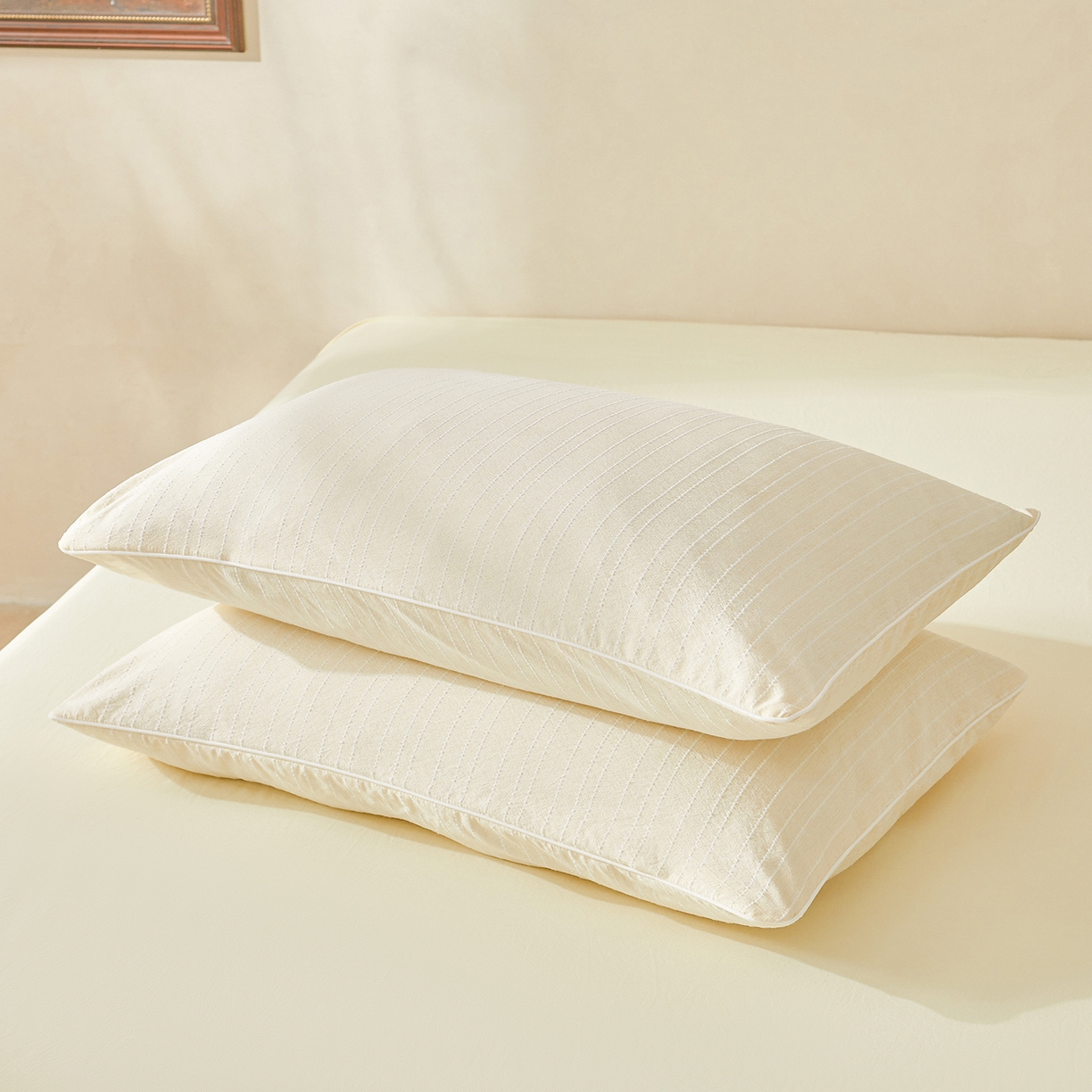 91家纺网 家纺一手货源 找家纺 晓时候 2026新款色织水洗棉麻100%新疆棉花被夏被全棉被子夏凉被空调被 奶芙黄