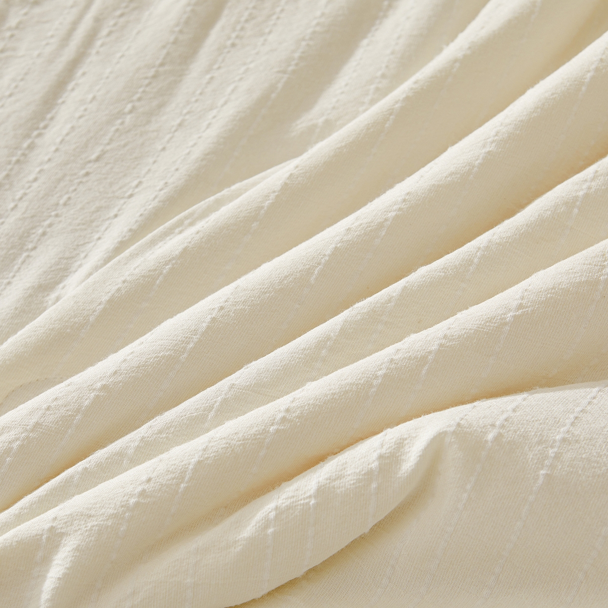 91家纺网 家纺一手货源 找家纺 晓时候 2026新款色织水洗棉麻100%新疆棉花被夏被全棉被子夏凉被空调被 珍珠白