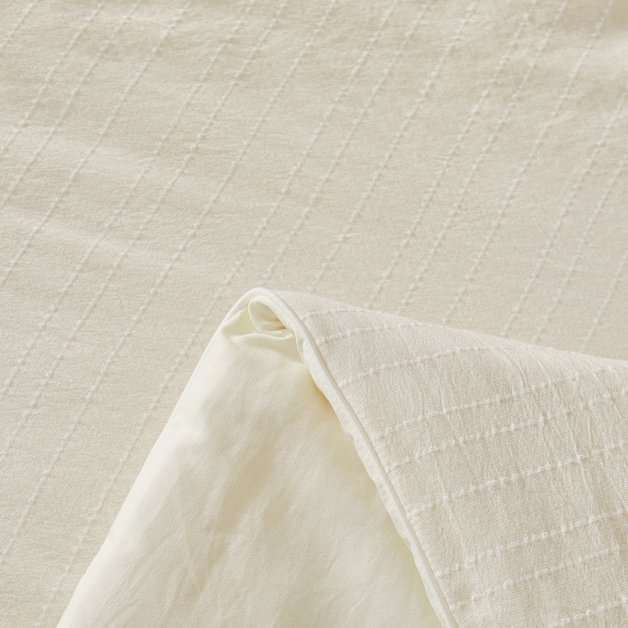 91家纺网 家纺一手货源 找家纺 晓时候 2026新款色织水洗棉麻100%新疆棉花被夏被全棉被子夏凉被空调被 珍珠白