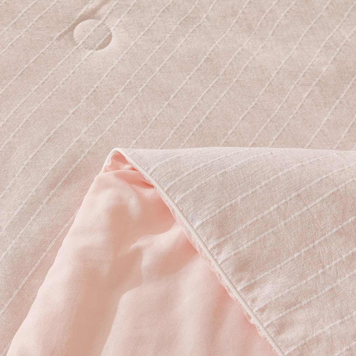 91家纺网 家纺一手货源 找家纺 晓时候 2026新款色织水洗棉麻100%新疆棉花被夏被全棉被子夏凉被空调被 香妃粉