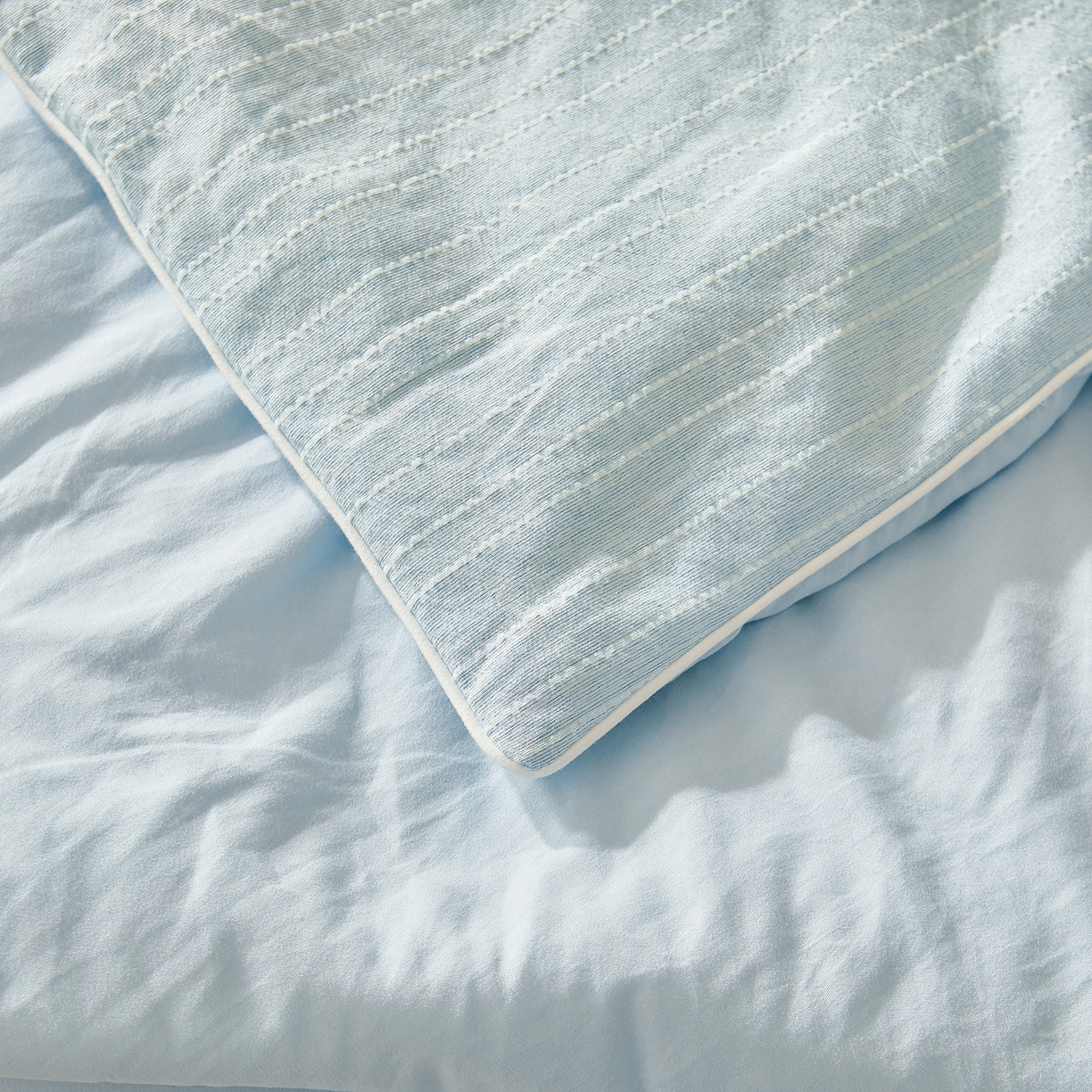 91家纺网 家纺一手货源 找家纺 晓时候 2026新款色织水洗棉麻100%新疆棉花被夏被全棉被子夏凉被空调被 静谧蓝