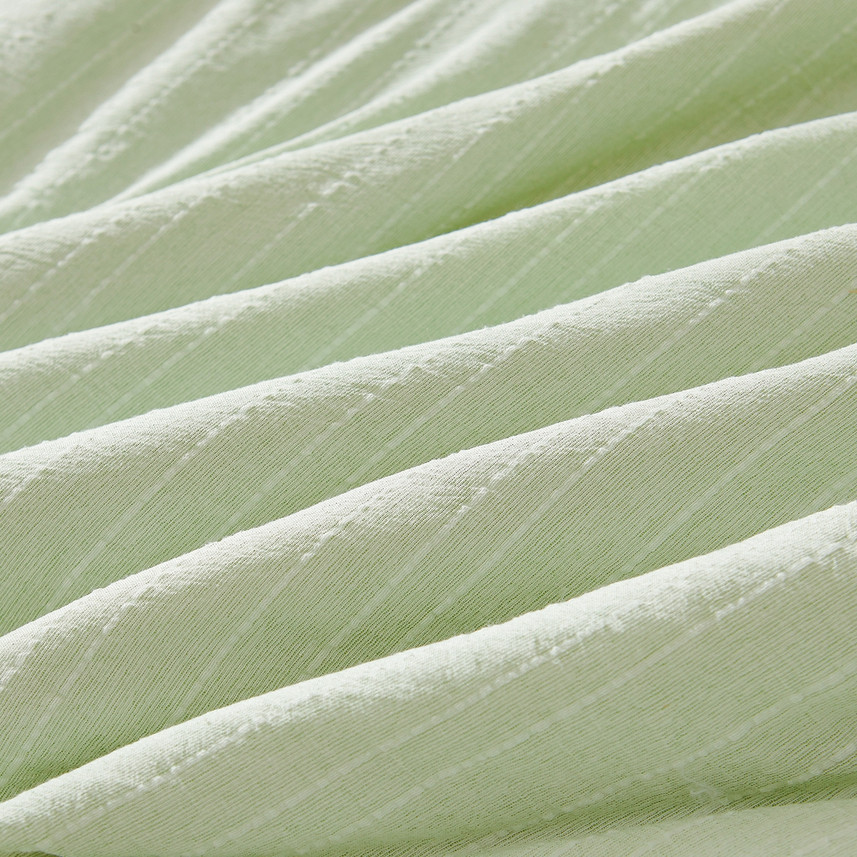 91家纺网 家纺一手货源 找家纺 晓时候 2026新款色织水洗棉麻100%新疆棉花被夏被全棉被子夏凉被空调被 薄荷绿