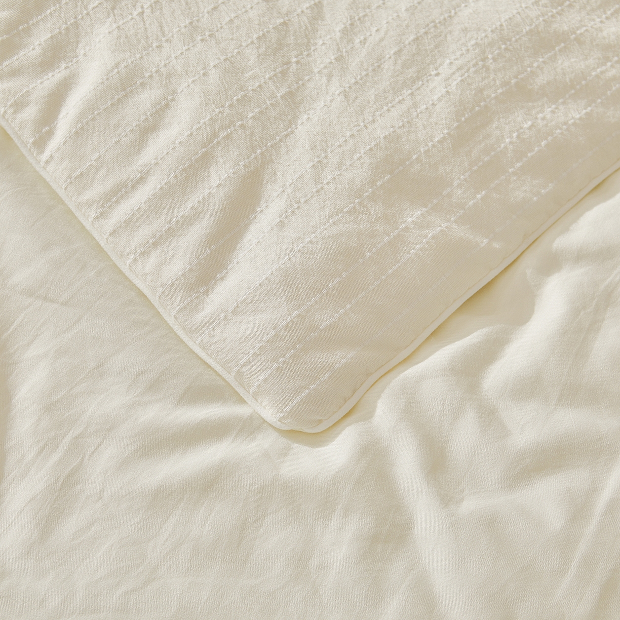 91家纺网 家纺一手货源 找家纺 晓时候 2026新款色织水洗棉麻100%新疆棉花被夏被全棉被子夏凉被空调被 珍珠白