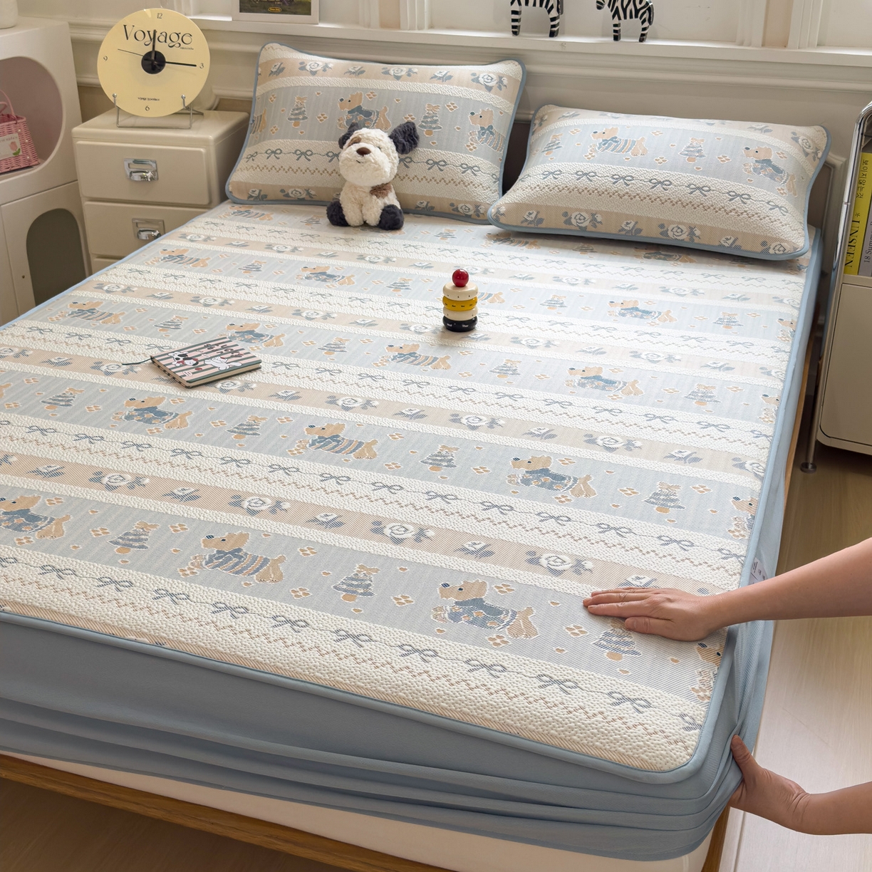 91家纺网 家纺一手货源 找家纺 （总）席世家 2026新款提花冰豆豆凉席（1.5控价不低于159元   1.8控价不低于169元）