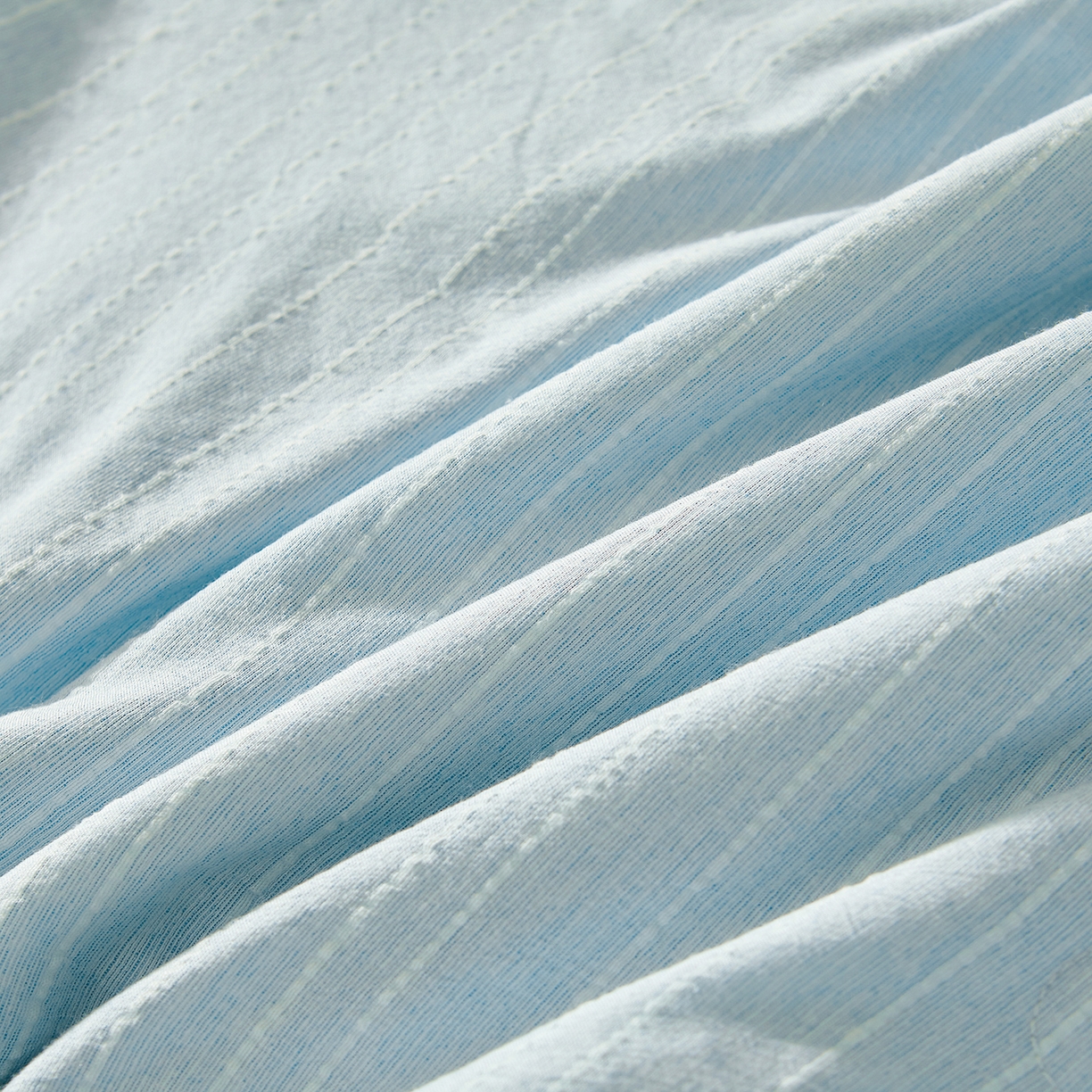 91家纺网 家纺一手货源 找家纺 晓时候 2026新款色织水洗棉麻100%新疆棉花被夏被全棉被子夏凉被空调被 静谧蓝