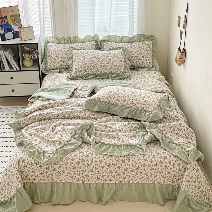 91家纺网 家纺一手货源 找家纺 （总）元熙 2026 夏季新品 泡芙纱法式夏被床盖四件套