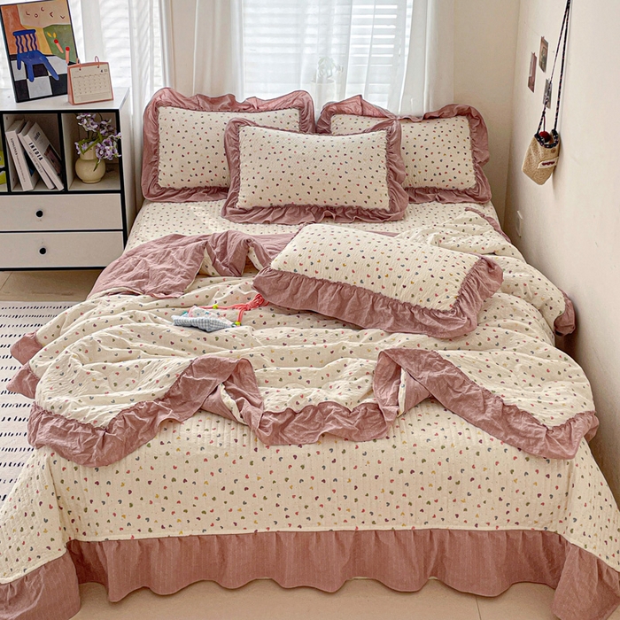 91家纺网 家纺一手货源 找家纺 （总）元熙 2026 夏季新品 泡芙纱法式夏被床盖四件套