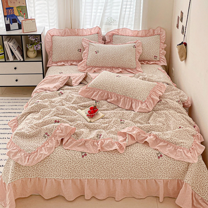 91家纺网 家纺一手货源 找家纺 （总）元熙 2026 夏季新品 泡芙纱法式夏被床盖四件套