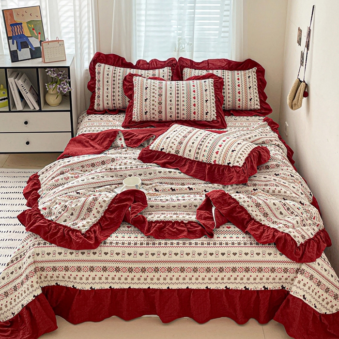 91家纺网 家纺一手货源 找家纺 （总）元熙 2026 夏季新品 泡芙纱法式夏被床盖四件套