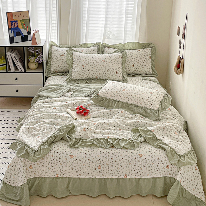 91家纺网 家纺一手货源 找家纺 （总）元熙 2026 夏季新品 泡芙纱法式夏被床盖四件套