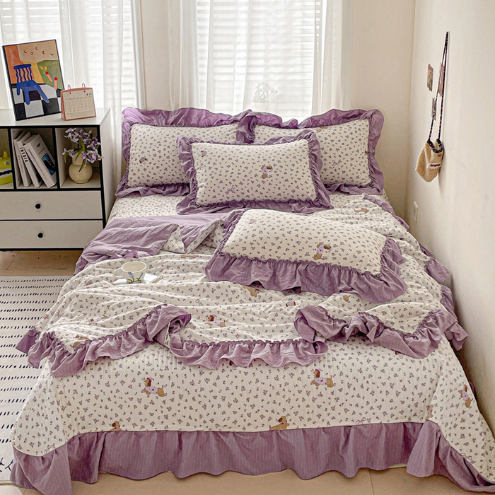 91家纺网 家纺一手货源 找家纺 （总）元熙 2026 夏季新品 泡芙纱法式夏被床盖四件套