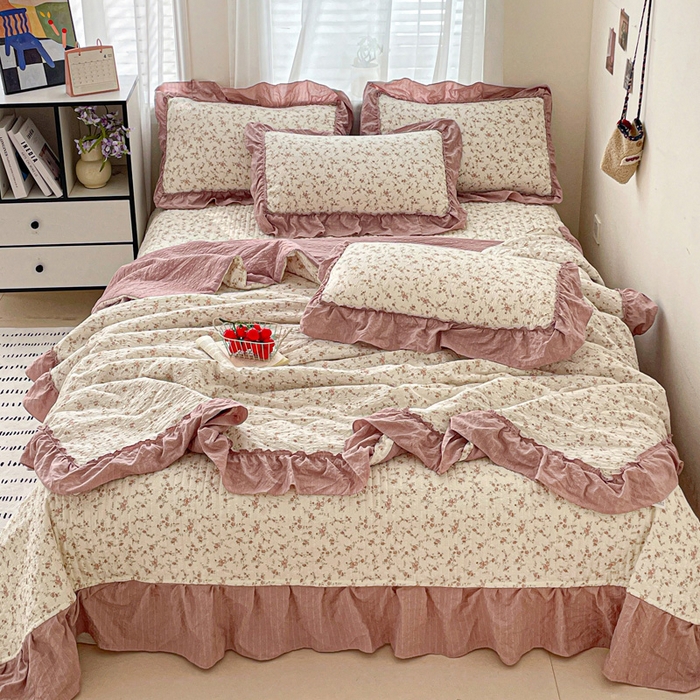 91家纺网 家纺一手货源 找家纺 （总）元熙 2026 夏季新品 泡芙纱法式夏被床盖四件套