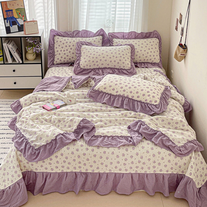 91家纺网 家纺一手货源 找家纺 （总）元熙 2026 夏季新品 泡芙纱法式夏被床盖四件套