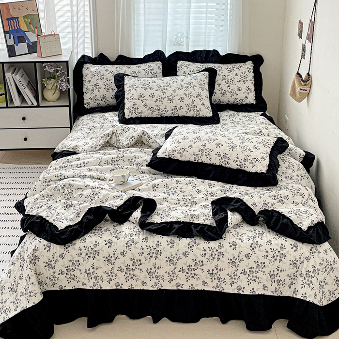 91家纺网 家纺一手货源 找家纺 （总）元熙 2026 夏季新品 泡芙纱法式夏被床盖四件套