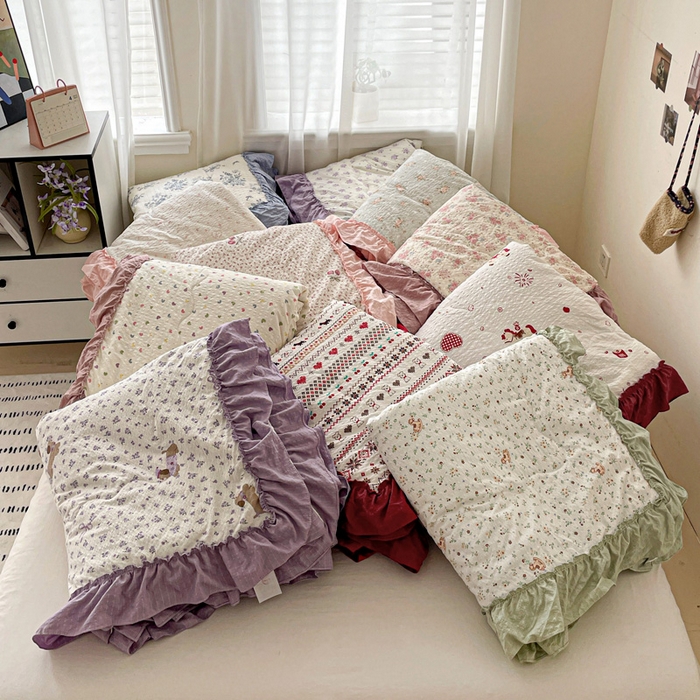 91家纺网 家纺一手货源 找家纺 （总）元熙 2026 夏季新品 泡芙纱法式夏被床盖四件套