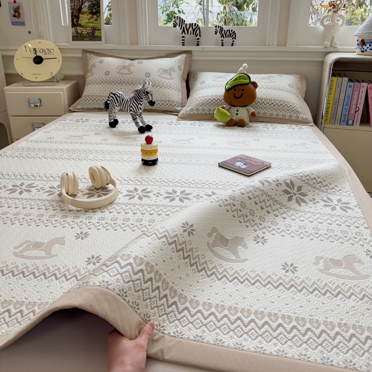 91家纺网 家纺一手货源 找家纺 席世家 2025新款全棉纯棉水洗棉床笠单床笠 水洗棉-小黑猫