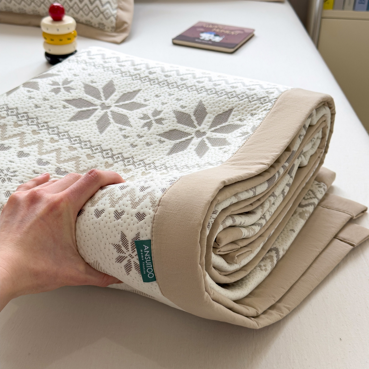 91家纺网 家纺一手货源 找家纺 （总）席世家 2026新款提花冰豆豆凉席（1.5控价不低于159元   1.8控价不低于169元）