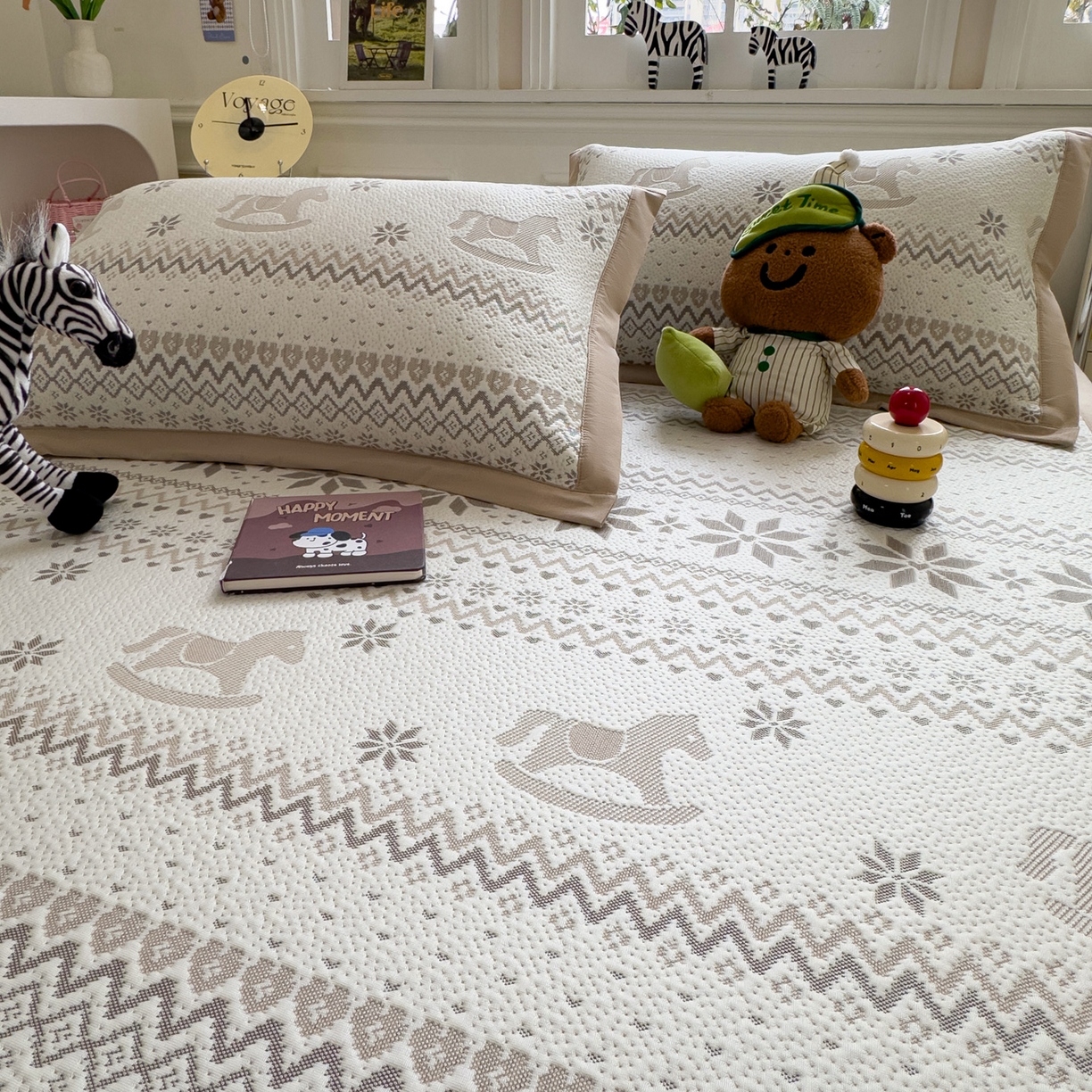 91家纺网 家纺一手货源 找家纺 （总）席世家 2026新款提花冰豆豆凉席（1.5控价不低于159元   1.8控价不低于169元）