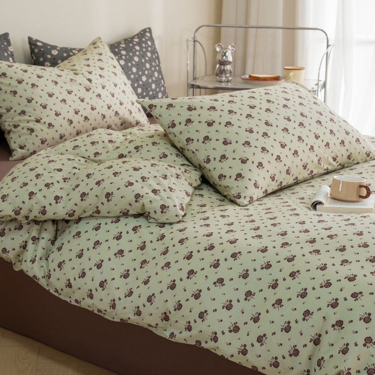 91家纺网 家纺一手货源 找家纺 （总）梦可莱家居 2026春夏新款全棉纯棉针织棉印花小清新可爱Ins风四件套