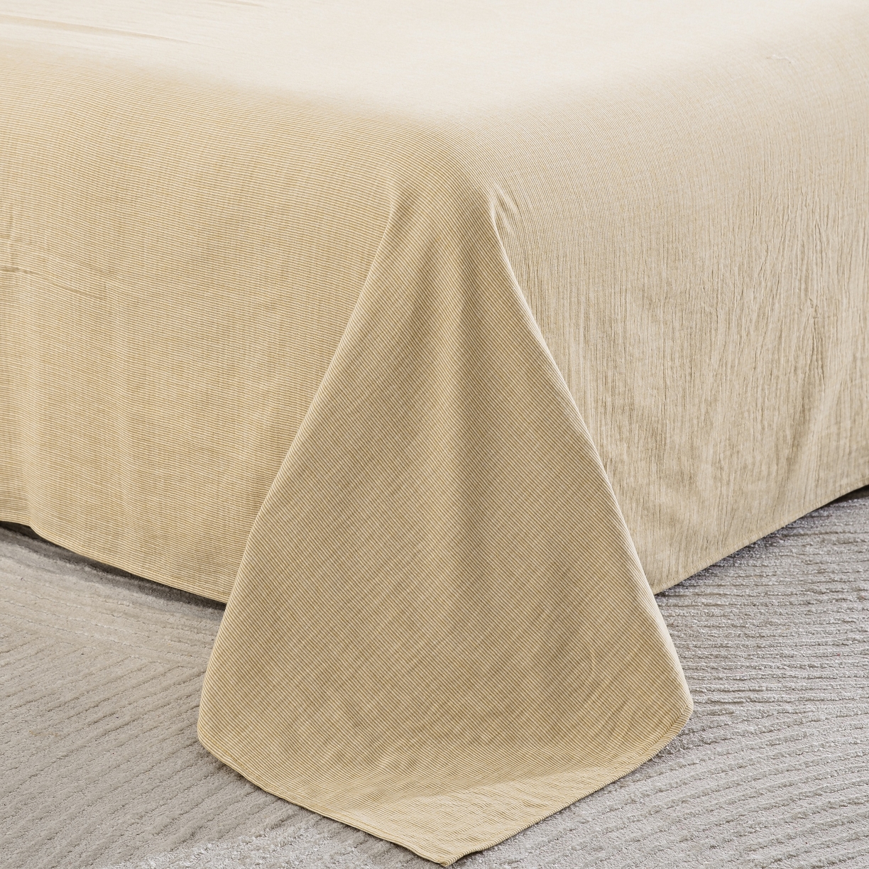 91家纺网 家纺一手货源 找家纺 （总）仰望棉麻双层纱供应链 2026新款全棉色织提花双层纱四件套-奶糖兔