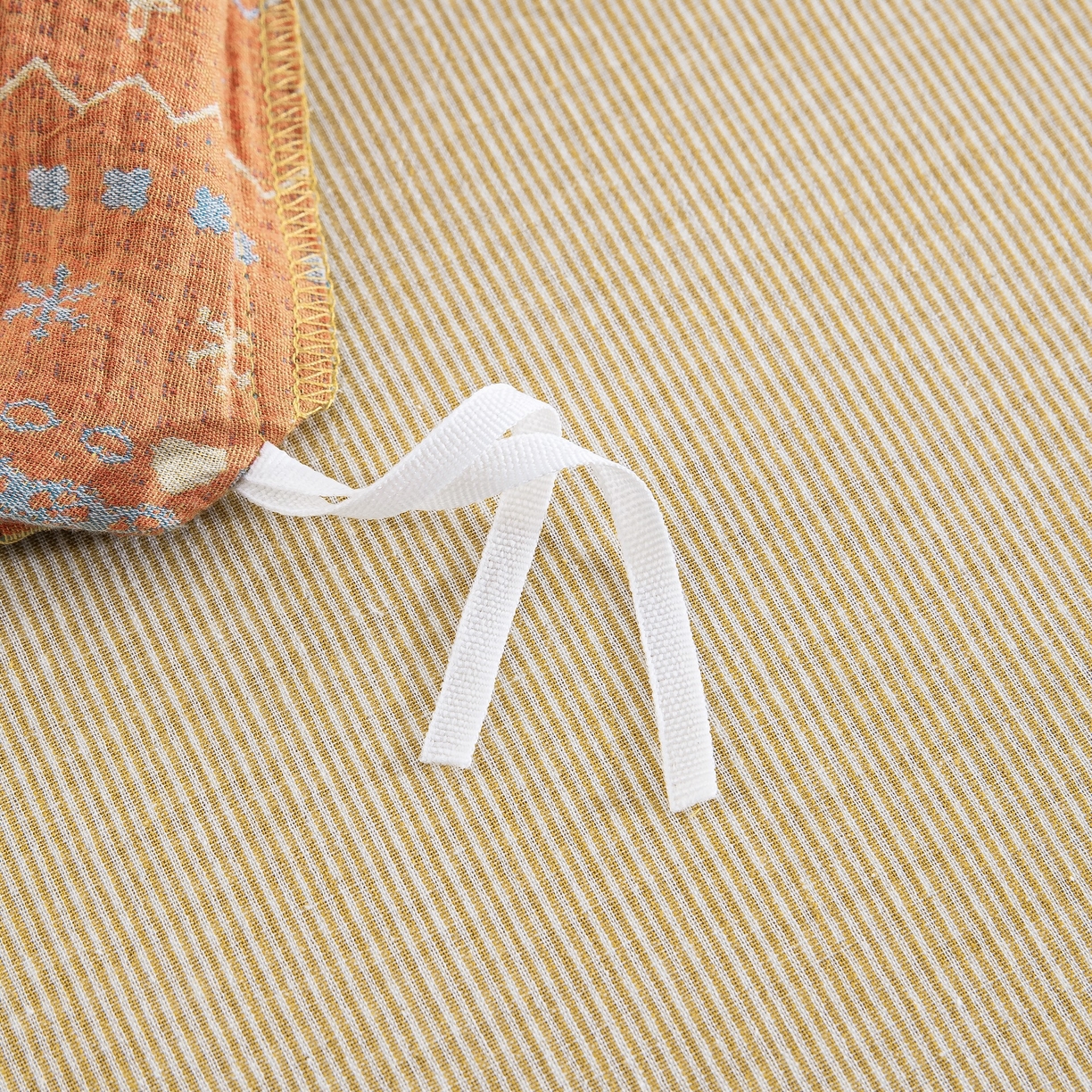 91家纺网 家纺一手货源 找家纺 （总）仰望棉麻双层纱供应链 2026新款全棉色织提花双层纱四件套-奶糖兔