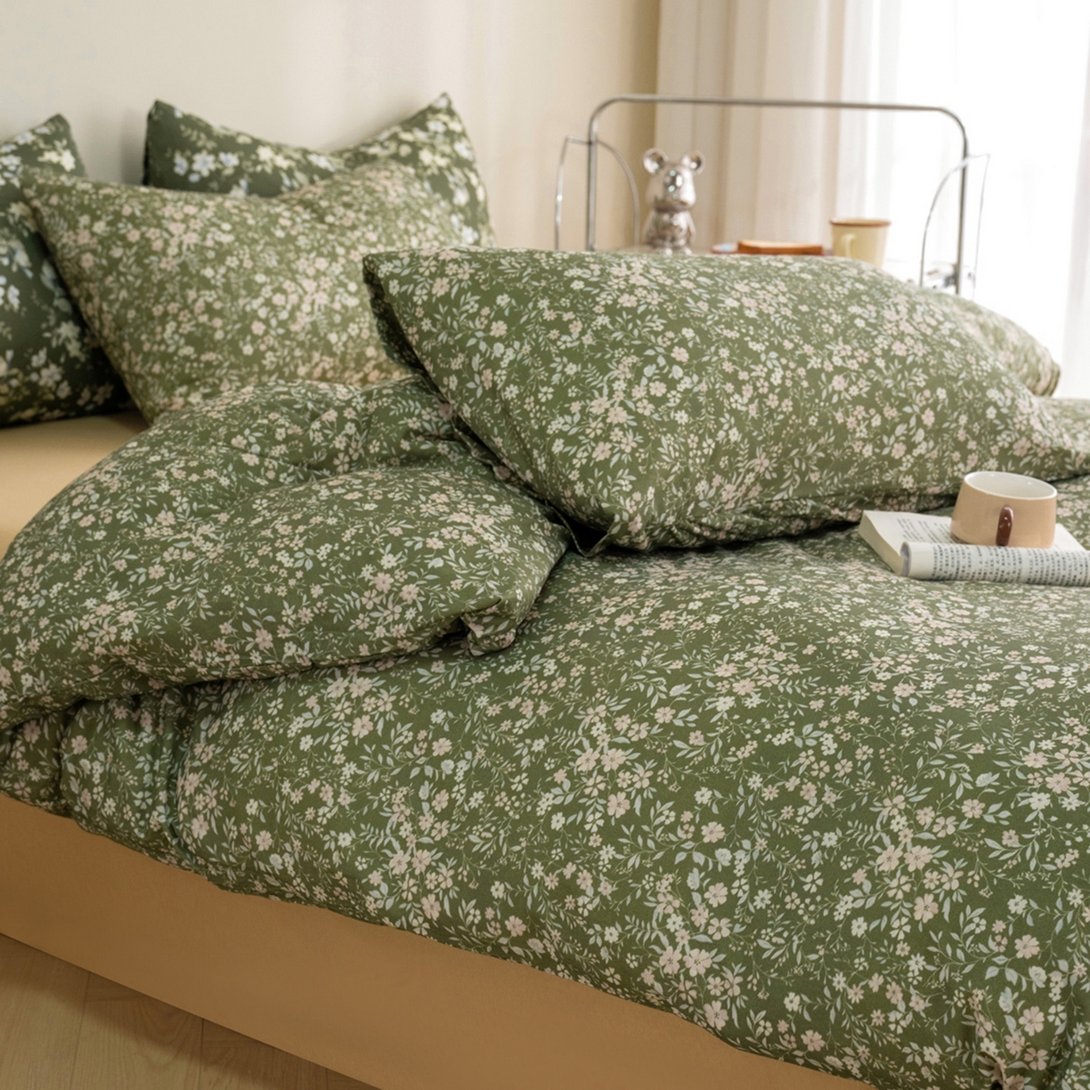 91家纺网 家纺一手货源 找家纺 （总）梦可莱家居 2026春夏新款全棉纯棉针织棉印花小清新可爱Ins风四件套