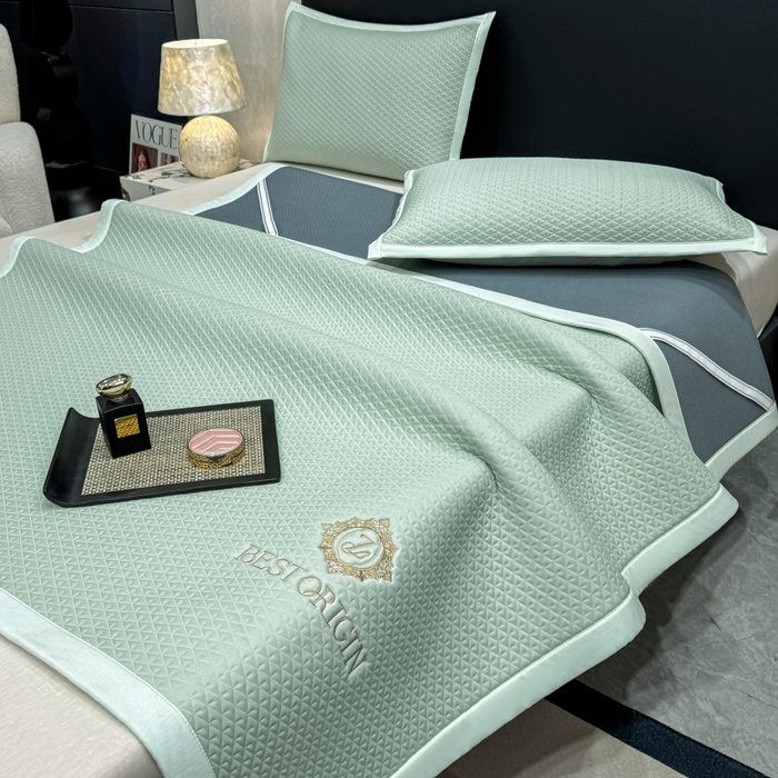 91家纺网 家纺一手货源 找家纺 （总）耐思家纺 2026新款A类复合三明治PE凉感刺绣轻奢简约-凉席款