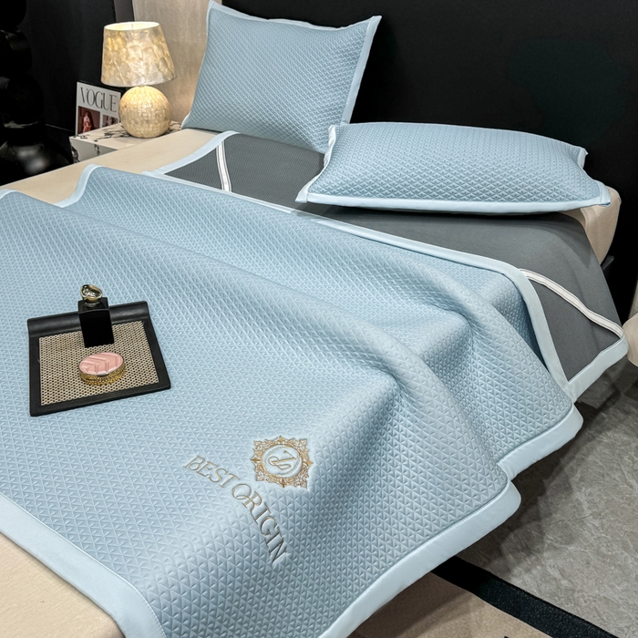 耐思家纺 2026新款A类复合三明治PE凉感刺绣轻奢简约-凉席款 简约-天兰-凉席