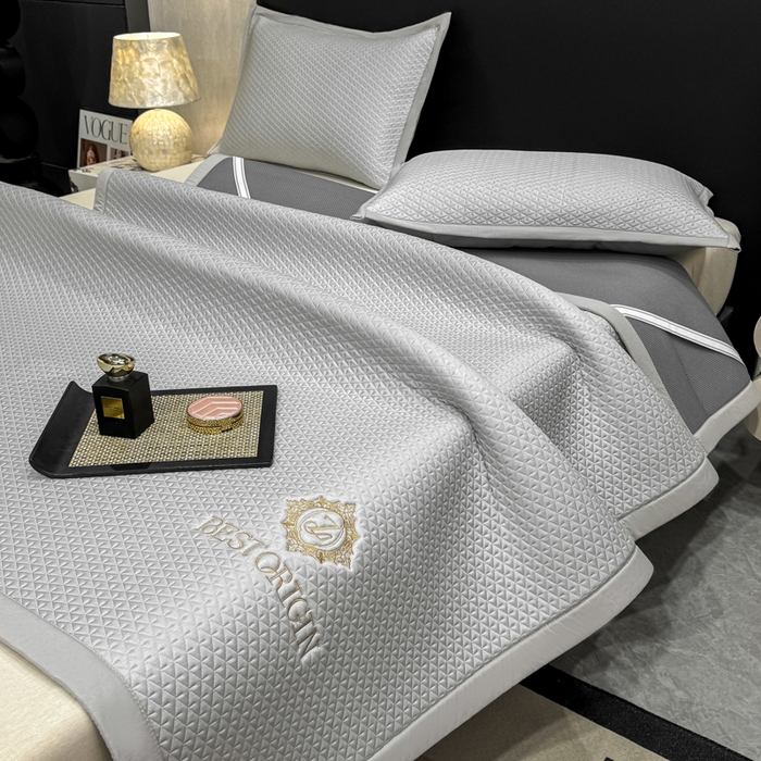 耐思家纺 2026新款A类复合三明治PE凉感刺绣轻奢简约-凉席款 简约-烟灰-凉席