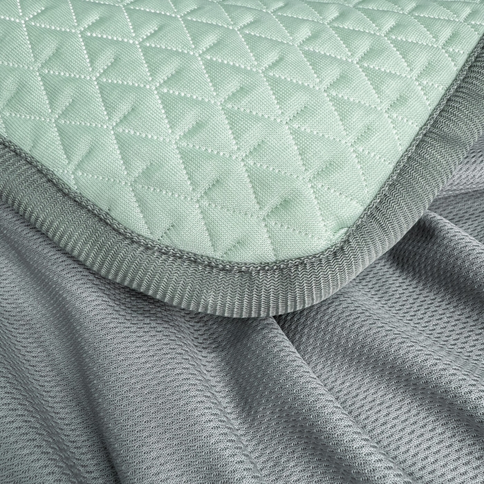 91家纺网 家纺一手货源 找家纺 耐思家纺 2026新款A类复合三明治PE凉感刺绣轻奢简约-床笠款 简约-湖绿-床笠