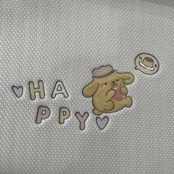 91家纺网 家纺一手货源 找家纺 耐思家纺 2026新款A类复合三明治PE凉感卡通刺绣Happy熊-凉席款 Happy熊-灰色