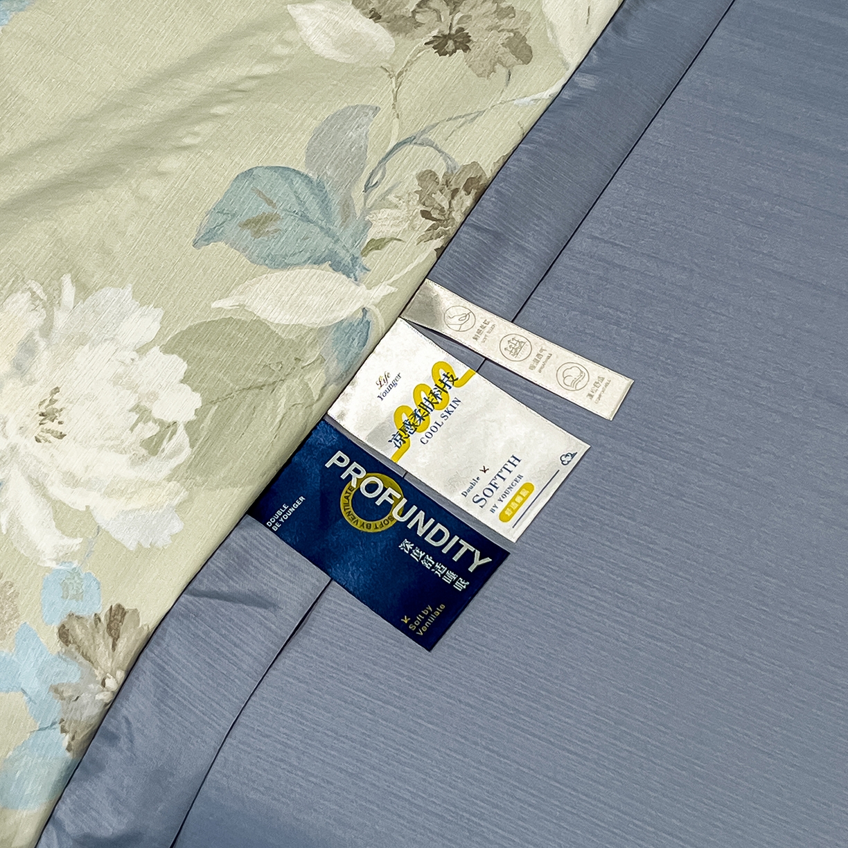 91家纺网 家纺一手货源 找家纺 金梦拉家纺 2026新款凉感天丝竹节纱大宽边一字绣夏被空调被夏凉被四件套 青棠绿