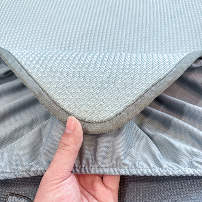 91家纺网 家纺一手货源 找家纺 耐思家纺 2026新款A类复合三明治PE凉感卡通刺绣Happy熊-床笠款 Happy熊-蓝色