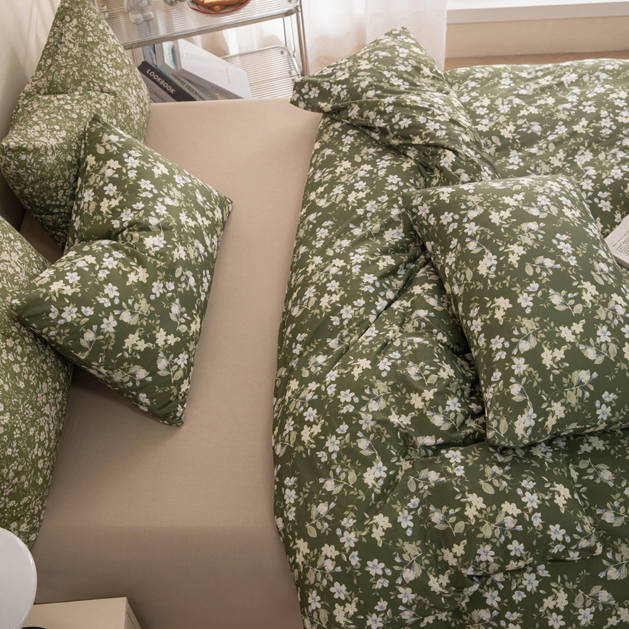 91家纺网 家纺一手货源 找家纺 梦可莱家居 2026春夏新款全棉纯棉针织棉印花小清新可爱Ins风四件套 海棠花