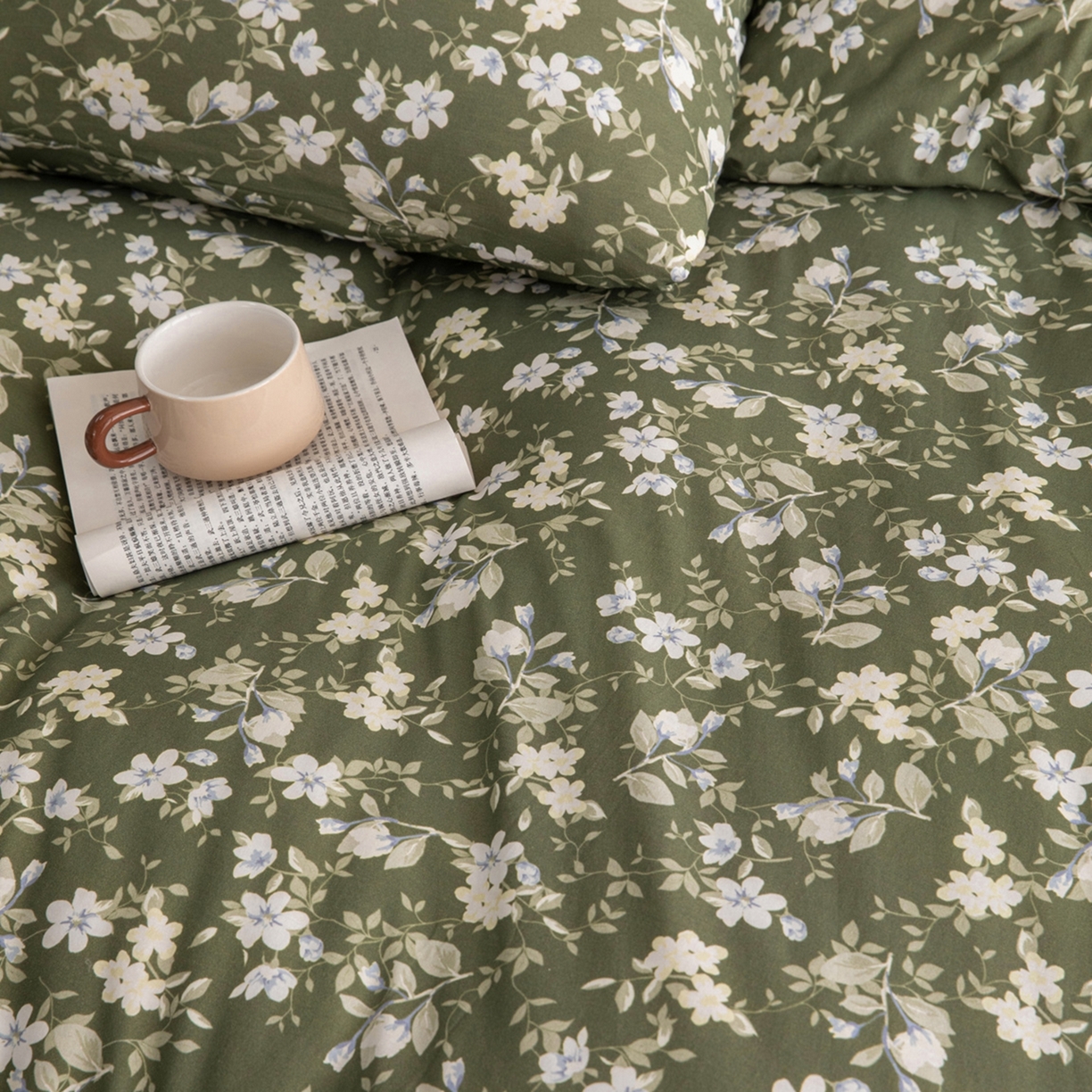 91家纺网 家纺一手货源 找家纺 梦可莱家居 2026春夏新款全棉纯棉针织棉印花小清新可爱Ins风四件套 海棠花