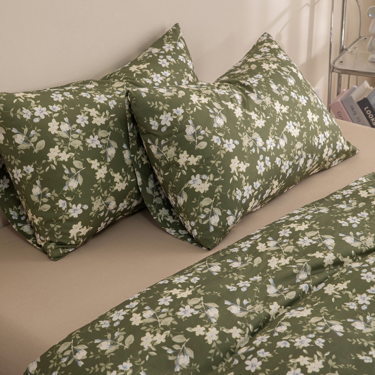 91家纺网 家纺一手货源 找家纺 梦可莱家居 2026春夏新款全棉纯棉针织棉印花小清新可爱Ins风四件套 海棠花