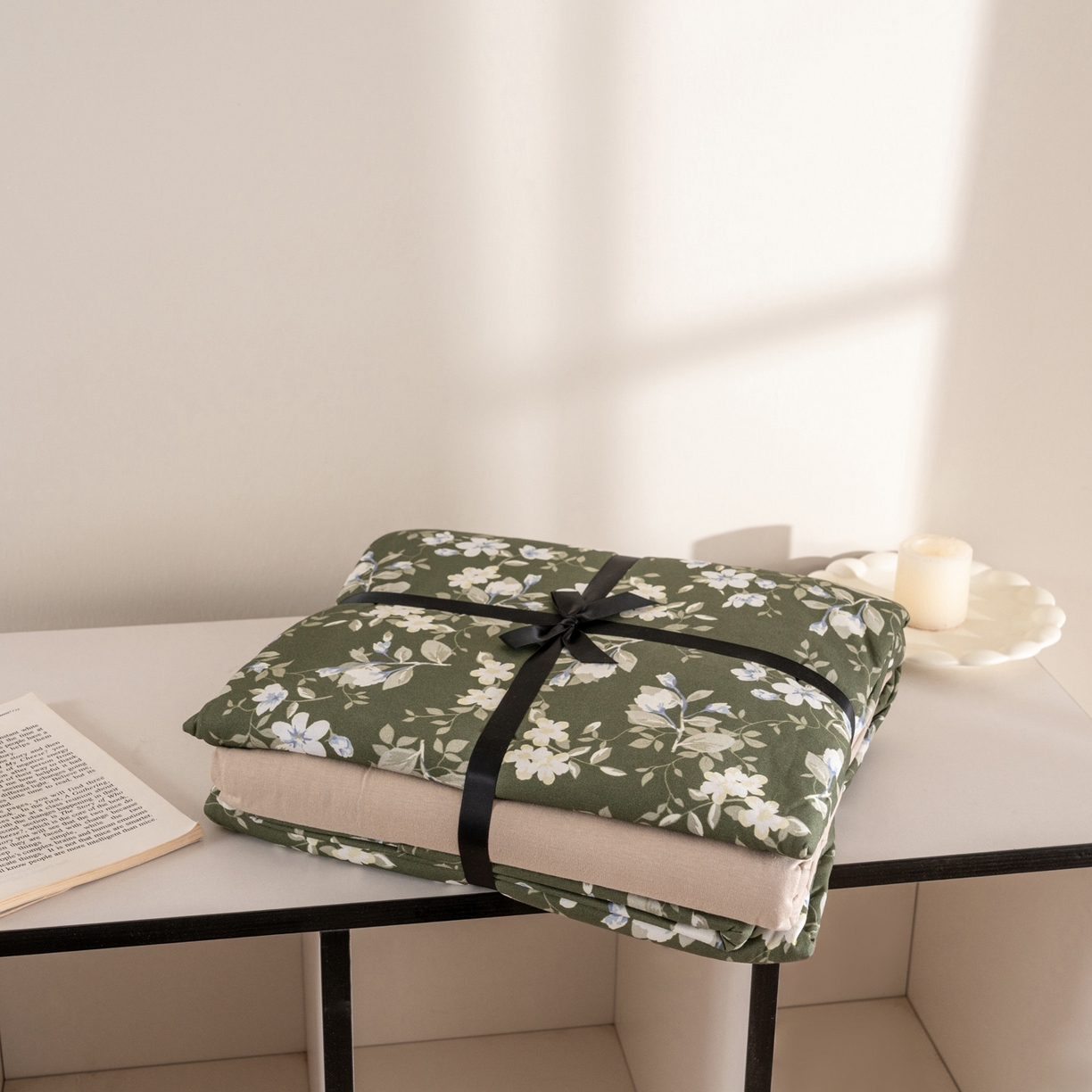 91家纺网 家纺一手货源 找家纺 梦可莱家居 2026春夏新款全棉纯棉针织棉印花小清新可爱Ins风四件套 海棠花